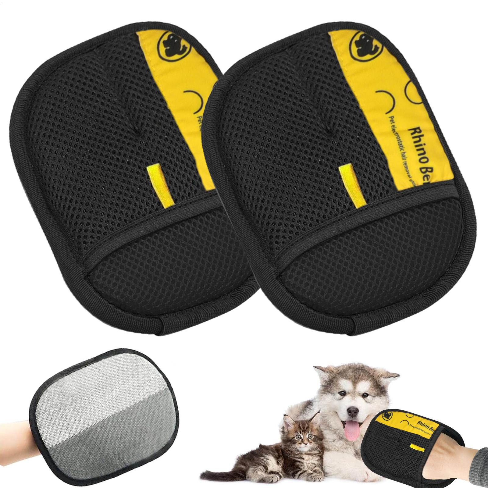 Pet Hair Remover Brush - 2 Buah Sarung Tangan Perawatan Kucing