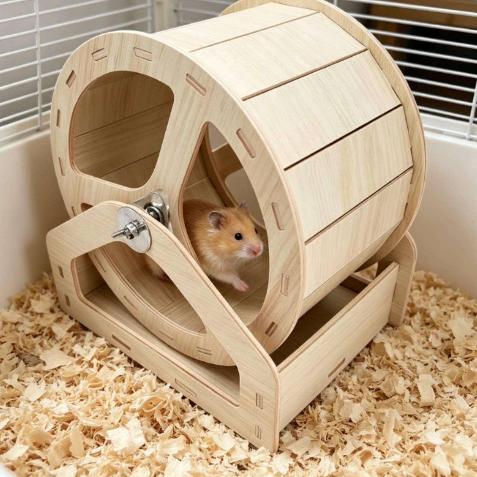 Roda Lari Hamster Kayu Solid T - Hamster Cage Wheel ulasan dan harga