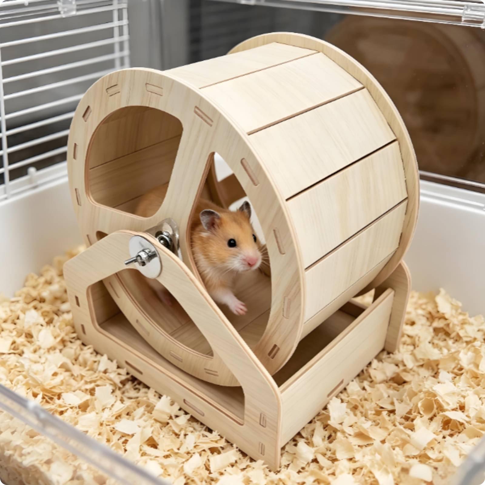 Roda Lari Hamster Kayu Solid T - Hamster Cage Wheel ulasan dan harga