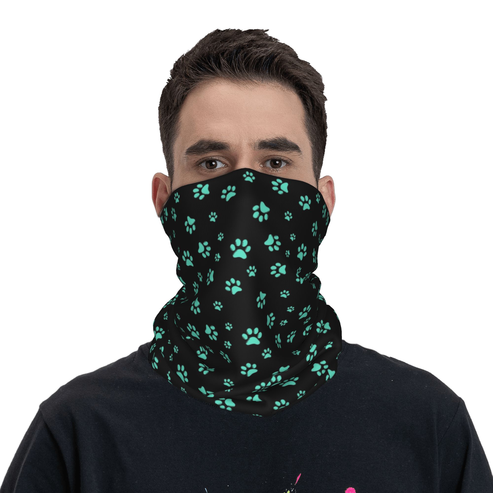 Bandana Leher Motif Jejak Kaki - Dog Bandana Scarf ulasan dan harga